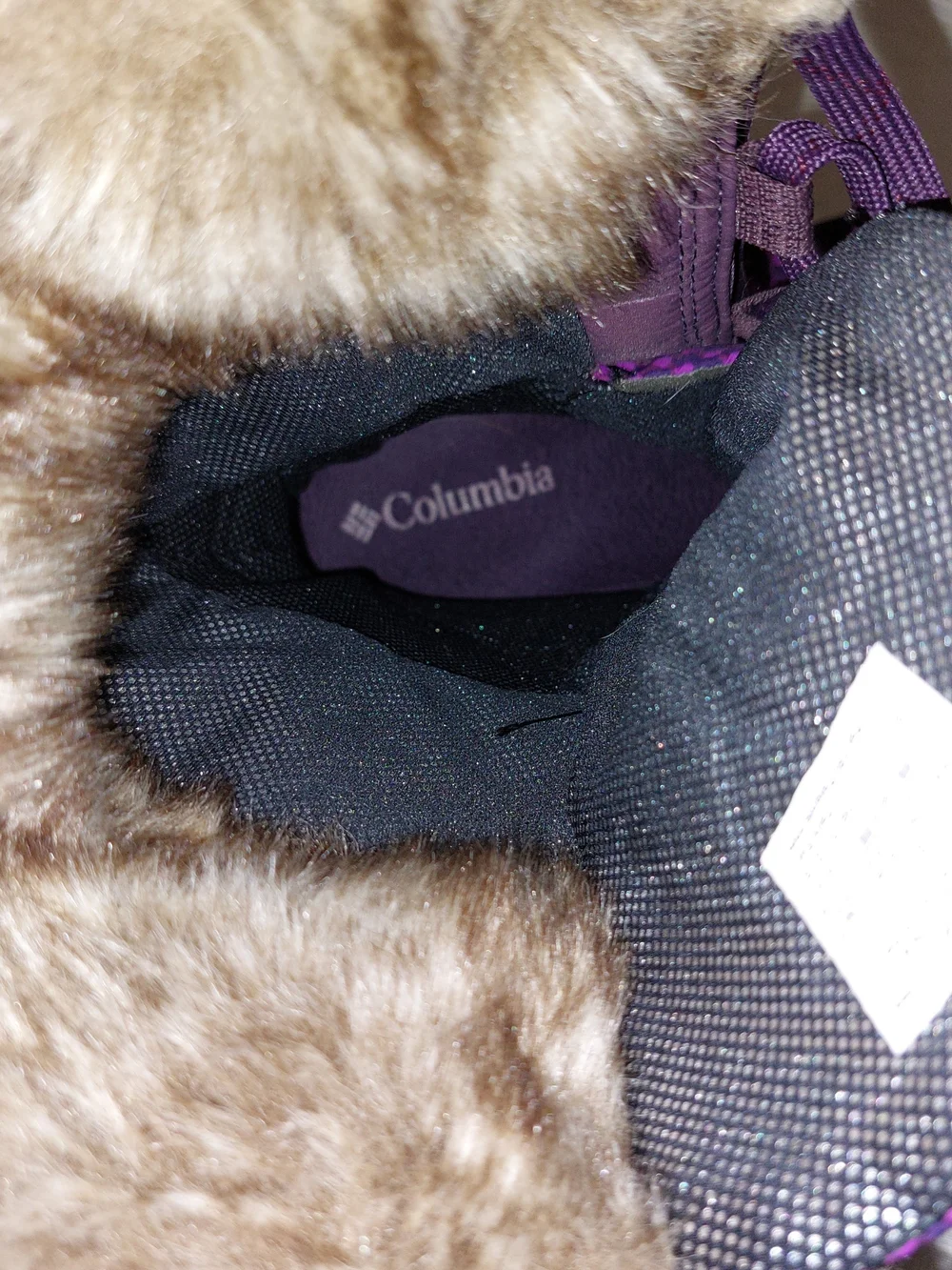 Columbia Purple Quilted Lace-Up Winter Boots with Faux Fur Trim Size 8.5